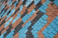 Multi-colored paving slabs in perspective. Abstract textured background Royalty Free Stock Photo