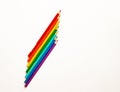 Multi-colored pencils lying diagonally, isolated on a white background Royalty Free Stock Photo