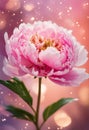 multi-colored peonies bloom in the park. Selective focus. Royalty Free Stock Photo