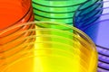 Multi-colored plastic cups Royalty Free Stock Photo