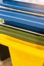 Multi colored Plastic Trash Bins Royalty Free Stock Photo