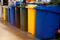 Multi colored Plastic Trash Bins Royalty Free Stock Photo