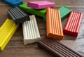 Multi-colored plasticine for modeling, close -up Royalty Free Stock Photo