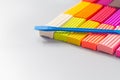 Multi-colored plasticine set with a modeling stack for children's creativity Royalty Free Stock Photo