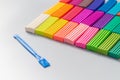 Multi-colored plasticine set with a modeling stack for children's creativity Royalty Free Stock Photo