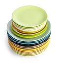 Multi-colored plates on white