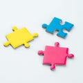 multi-colored puzzle pieces close-up Royalty Free Stock Photo