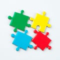 multi-colored puzzle pieces close-up Royalty Free Stock Photo