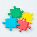 multi-colored puzzle pieces close-up Royalty Free Stock Photo