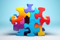 Multi colored puzzle pieces