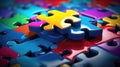 Multi colored puzzle pieces