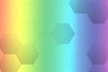 Rainbow hexagon gradient background - illustration