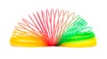 Multi-colored rainbow spring on a white background Royalty Free Stock Photo