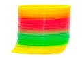 Multi-colored rainbow spring on a white background Royalty Free Stock Photo