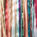 Multi colored ribbons in the nature abstract pastel colorful creative background Royalty Free Stock Photo