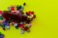 Multi-colored sealing wax for sealing. Royalty Free Stock Photo