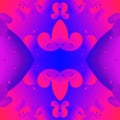 Multi-colored seamless mirror abstraction with symmetrical liquids and balls on a gradient background. 3D image