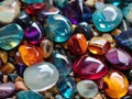 Multi-colored semi-precious stones: a multi-color beauty palette Royalty Free Stock Photo