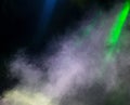 Multi-colored smoke at the concert at night Royalty Free Stock Photo