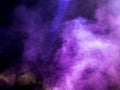Multi-colored smoke at the concert at night Royalty Free Stock Photo