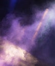 Multi-colored smoke at the concert at night Royalty Free Stock Photo