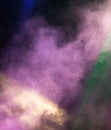 Multi-colored smoke at the concert at night Royalty Free Stock Photo