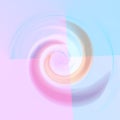 Multi-colored spiral on four colored background from squares