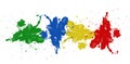Multi-colored splashes and blots. Spots on a white background. Colorful abstraction. Illustration Royalty Free Stock Photo