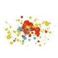 Multi-colored splashes and blots. Spots on a white background. Colorful abstraction. Illustration Royalty Free Stock Photo