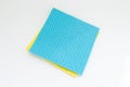 Multi-colored sponges for cleaning and washing dishes on white background Royalty Free Stock Photo