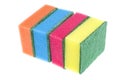 Multi-colored sponges for washing dishes. Royalty Free Stock Photo
