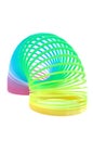 Multi-Colored Spring Toy Isolated on White Royalty Free Stock Photo