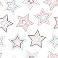 Stars seamless pattern. Design for fabric, wrapping paper, background, wallpaper. Vector. Royalty Free Stock Photo