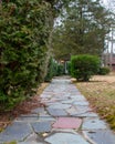 A Multi-Colored Stone Path Leading to a Front Door Royalty Free Stock Photo