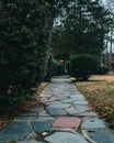A Multi-Colored Stone Path Leading to a Front Door Royalty Free Stock Photo