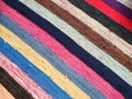 Multi-colored striped rug. Royalty Free Stock Photo