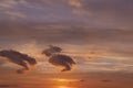 multi-colored sunset with different colors and clouds as the sun Royalty Free Stock Photo