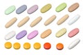 Multi-colored tablets.