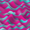 Multi-colored Teal and Magenta Wavy Pattern Background