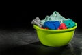 Multi-colored things in the basin Royalty Free Stock Photo