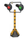 Illustration Railway Traffic Light. Semaphore. Cartoon