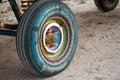 Multi-colored trailer wheel, rubber tire tire, spring, trailer tractor