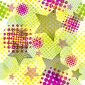 The seamless background is multi-colored from halftone. Dots background. Vector illustration
