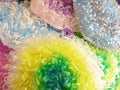 Multi-colored washcloths made of polyethylene