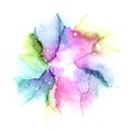 Multi colored watercolor galaxy background. Raster illustration. Alcohol ink art.