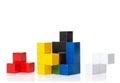 Multi colored wooden blocks, logic puzzle