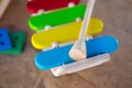 Multi-colored xylophone wooden toy Royalty Free Stock Photo