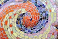 Multi colorful stone mosaic tiles on the wall as background or texture,mosaic background