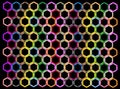 Multi Colors of Hexagon on Black Background Royalty Free Stock Photo