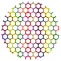 Multi Colors of Hexagon on Circle Background Royalty Free Stock Photo